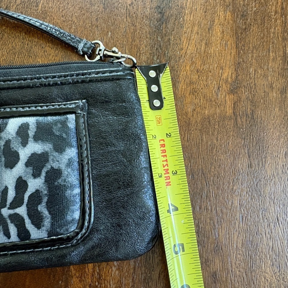 Y2K XOXO Black & Gray Cheetah Print Wristlet Wallet Clutch Faux Leather - Picture 10 of 10